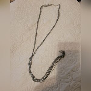 Banana Republic Silver Notted Tassel Lariat‎ Western Necklace EUC